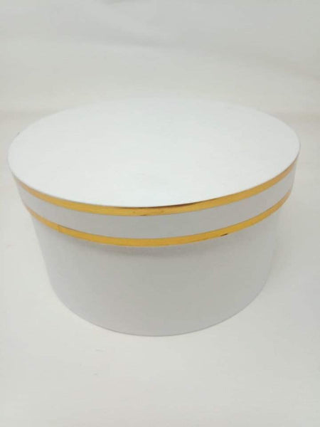 Papier Mache with Gold stripe (White)