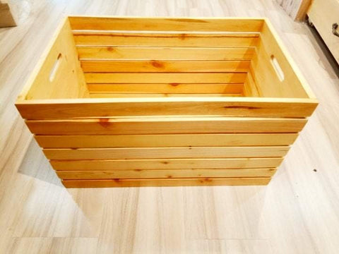 Natural wood crate 21x13x12